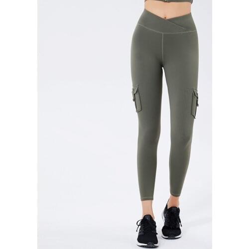 Women Autumn Workwear Yoga Leggings With Pockets Elasticity High Waist Hip Lift Workout Sexy Sports Fitness Pants PSKOWEAR