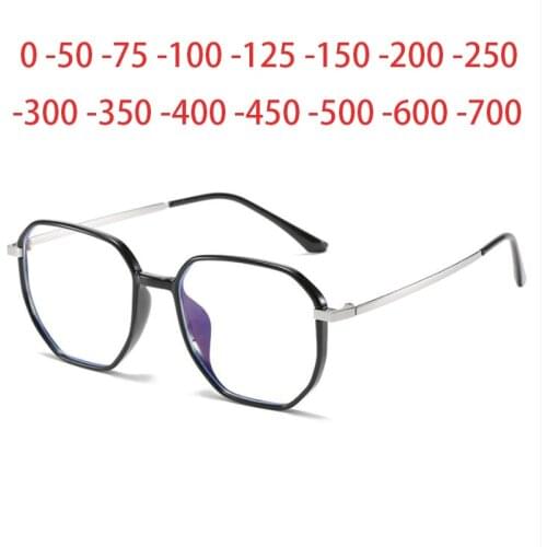 -1.0 -1.5 -2.0...-6.0 -6.5 -7.0 Radiation Protection Polygon Eyewear Women Metal Legs Spectacles Men Optical Glasses
