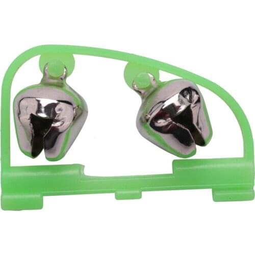 10Pcs Fluorescent Fishing Rod Pole Tip Clip Twin Bell Alarm Alert Ring Glow In The Dark Fishing Tackle Box Accessory Tool