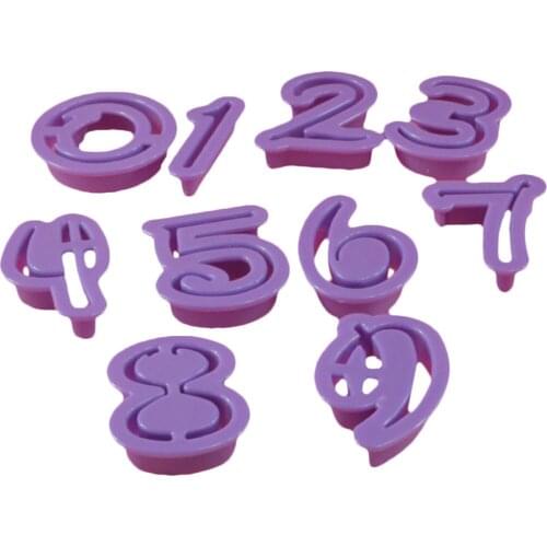 10pcs/set Number Cake Mould Plastic Fondant Sugarcraft DIY Cookie Plunger Cutter Mold Cake Decorating Tools