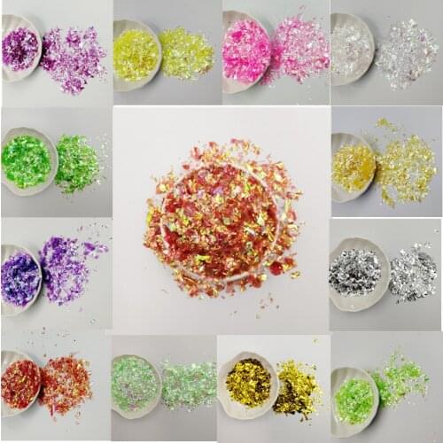 20g Irregular Shell Paper Sequin DIY Nail Flakies Colorful Paillette Glitter Nail Art Sequins for 3D Nail Art Decoration