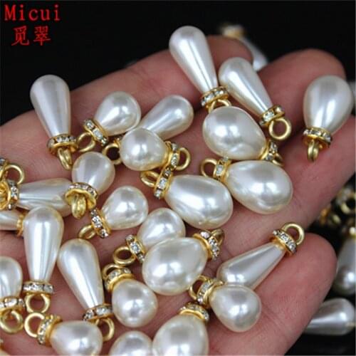 20pcs 8*10/10*14mm Sewing White Pearl Beads Teardrop Pearl Decoration Bracelet Pendant Beads DIY Beading Jewelry Making DIY MC4