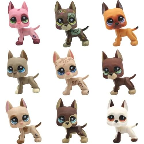5pcs random standing pet shop LPStoys short hair cat collie dachshund spaniel great dane toy for child gift