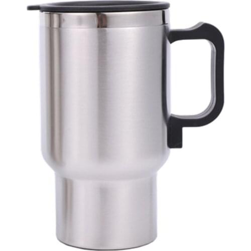 500ML 12V Portable Stainless Steel Cup Kettle Travel Coffee Mug Electric with Cigar Lighter Cable Car Water Keep Warmer Kettle