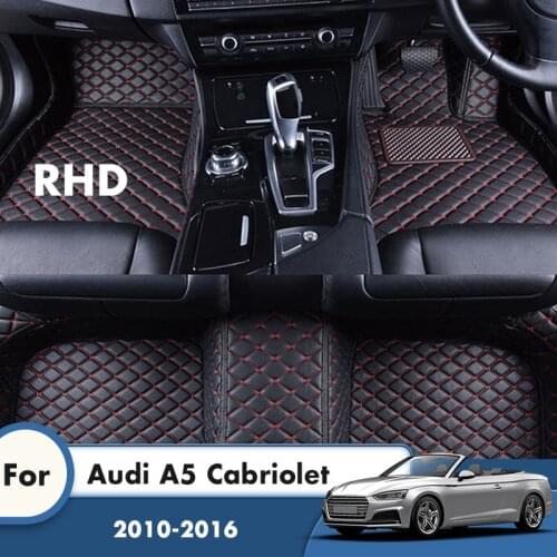 RHD Custom Car Floor Mats For Audi A5 Cabriolet 2016 2015 2014 2013 2012 2011 2010 Car Styling Carpets Car Accessories Rugs