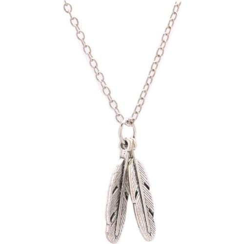 Bohemia Elegant Feather Pendant Necklaces Accessories Fine Jewelry For Women Birthday Party Gift