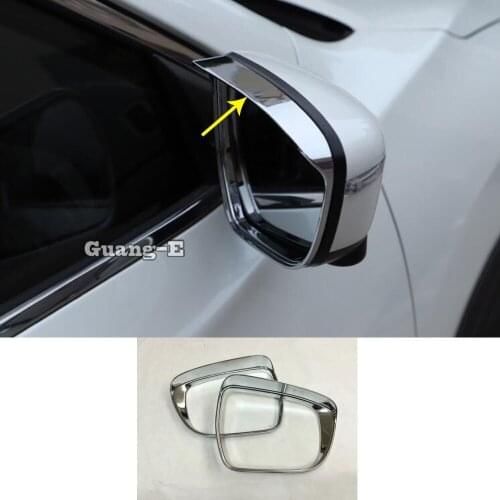 For Nissan Qashqai 2019 2020 Car Rear Rearview Side Glass Mirror Trim Frame Rain Shield Sun Visor Shade ABS Chrome Eyebrow 2pcs