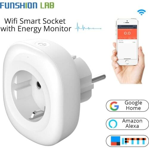 Mini Wifi Energy Monitor Smart Socket EU Power Plug Mobile APP Remote Control Work with Amazon Alexa Google Home No Hub Required