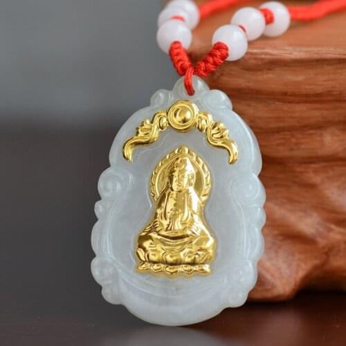 Good Quality Hetian Jade Pendant Buddha Good Luck Jade Necklace Pendants For Men Women Unisex Best Gift