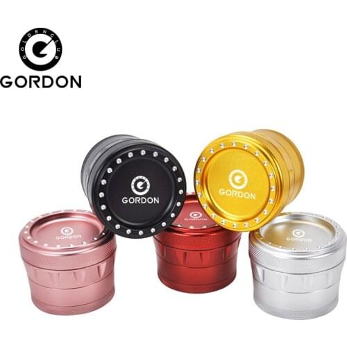 GORDON Herb Grinders Drum 63 MM 4 Piece Style Cute Aluminum Lively Herbal Grinder Golden Metal Tobacco Spice Smoking Crusher