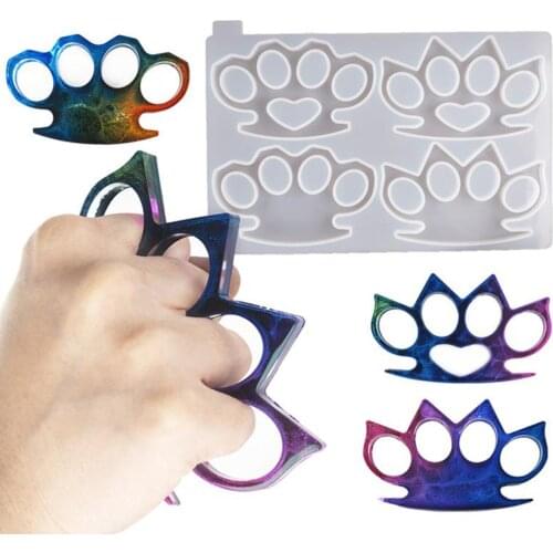 Resin Casting Mold Keyring Jewelry Making Crafts Tools Keychain Finger Knuckles Silicone Mold Pendants for Car Bags Purse