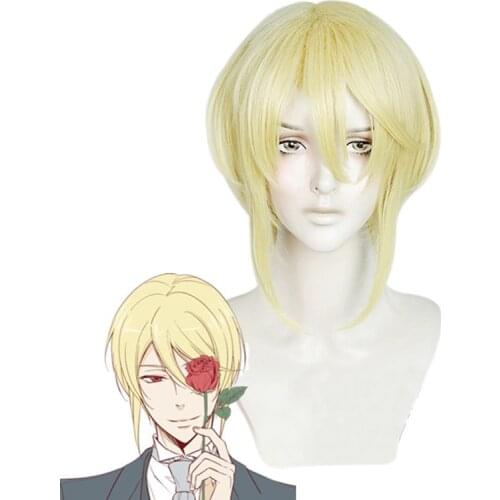 Anime MORIARTY THE PATRIOT William James Moriart Cosplay Wig Blonde Short Heat Resistant Synthetic Hair + Free Wig Cap
