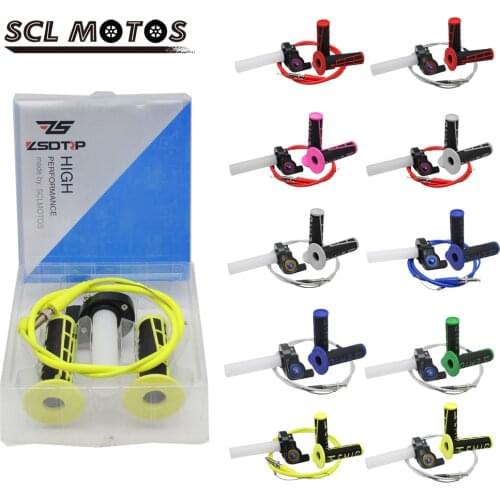 SCL MOTOS 22mm 7/8" Gas Throttle Grip Throttle Cable Handle Grips Set For Motorbike Honda CRF 50 110 230 for KTM DUKE EXC