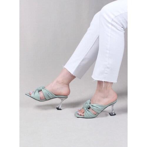 Womens Slippers Water Green Modern Casual Low Heel Comfortable Summer Slippers 2021 Summer Season