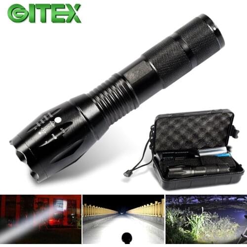 Tactical Flashlight Rechargeable CREE XML-T6/L2 Zoomable 5 Modes Aluminum Lanterna 18650 Battery LED Torch Outdoor Camping Light