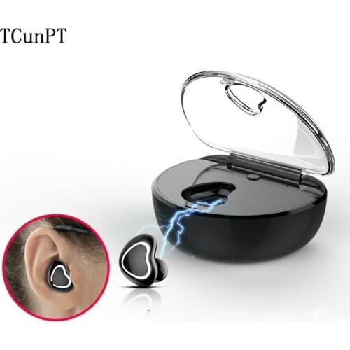 TCunPT New Mini Bluetooth Earphone Wireless In-ear Earpiece Cordless Phone Earbud Hands-free Headset Stereo Headphone for Phones