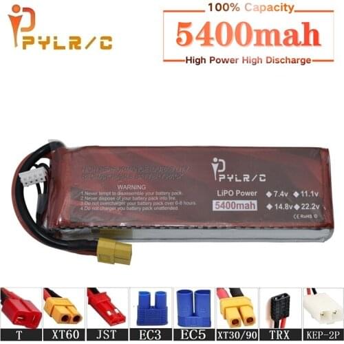 High Rate 7.4v 5400mAh Lipo Battery For RC Helicopter Parts 2s Lithium battery 7.4v 35C RC Cars Airplanes Drones Battery T/XT60