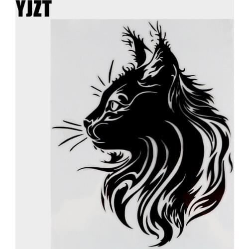 16*19.9CM Car Styling Vinyl Decal Animal Cat Decorative Stickers Fashion Cartoon Accessories Black/Silver C6-0794