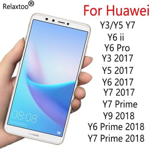 Protective glass for huawei y7 prime 2018 honor y3 y5 y6 ii pro 2017 y9 y 3 5 6 7 9 on screen protector tempered glas film 9h