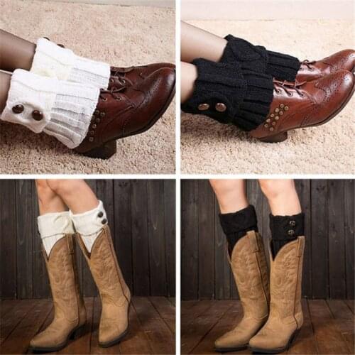 Women Winter Short Leg Warmers Fashion Button Crochet Knit Boot Socks Toppers Cuffs Retail/Wholesale