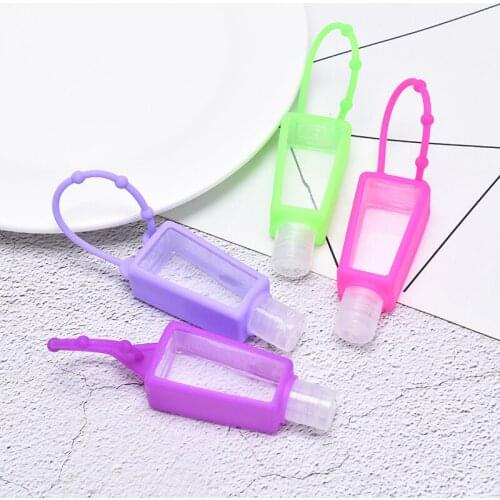 1pc Random send 30ML Portable Traveling Refillable Bottle Silicone Hand Sanitizer Perfume Holder Mini Empty Bottle