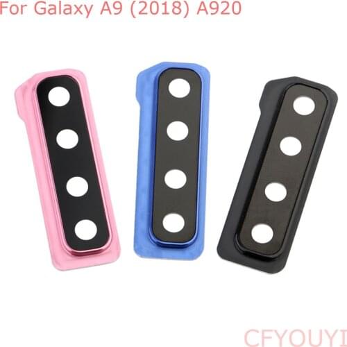 10pcs/lot For Samsung Galaxy A9 2018 A920 New Back Camera Glass Lens Cover with Frame Holder Replacement Part