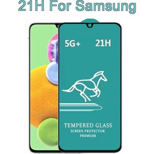 100pcs 21H For Samsung A10/A20/A30/A40/A50/A60/A70/A80/A90 5G/S10/Note 10 lite 2.5D Full Cover Full Glue Tempered Glass