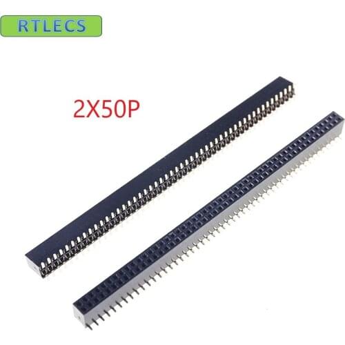 100pcs 2x50 P 100 pin 1.27mm Pitch Pin Header Female dual row SMT straight Surface Mount PCB Rohs Lead free