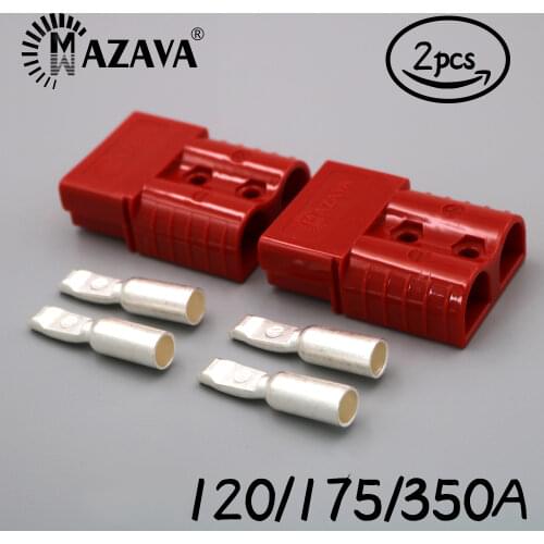 350 175 120 50 A 2PCS Power Plug Connector Double Pole with Copper Red Color Anti Dust Cover Solar Heavy Duty Quickly Connect