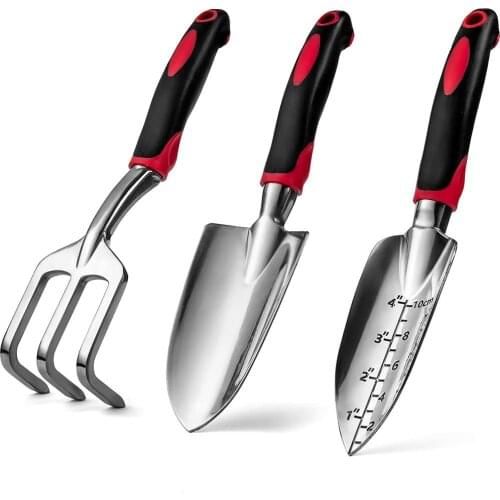 3pcs Garden Tools Set Cultivating Planting Trowel Pruner Cultivator Shovels Spades Garden Tools With Ergonomic Handles