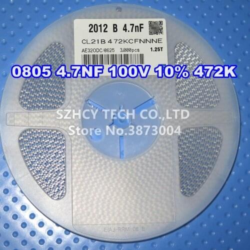 3000Pcs 0805 4.7NF 100V 10% 472K CL21B472KCFNNNE New and origianl