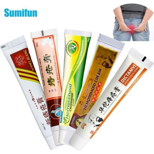 5Types Hemorrhoids Treatment Cream Mixed External Internal Anal Fissure Pain Relief Chinese Herbal Ointment Plaster Health Care