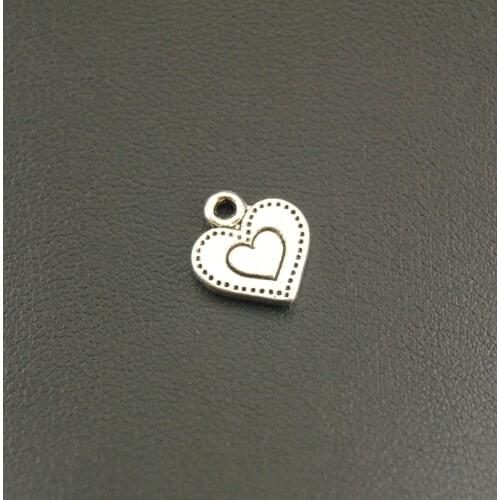 50 pcs Metal Silver Color Charms Hearts Jewelry Pendants For Diy Necklace Bracelet Jewelry Findings A1185