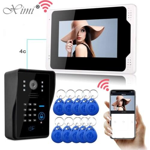 7 inch Wired Video Doorbell Indoor Monitor Rainproof Camera Visual Intercom Two-way Audio Remote Unlock Video Door Phone