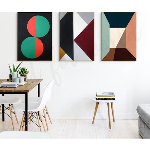 Abstract Geometry Triangle Style Poster and Print Wall Art Canvas Painting Pictures Modern Gallery Home Women Office Decor
