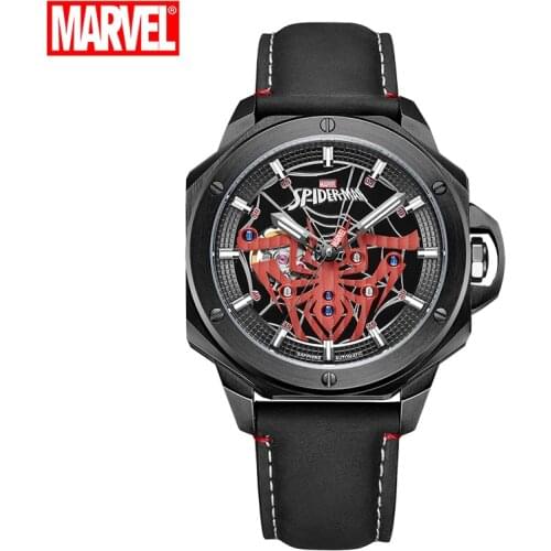 Disney Marvel Official Men Casual Fashion Automatic Wriswatches Spider Men Stainless Steel Sapphire Crystal New Mechanical Clock
