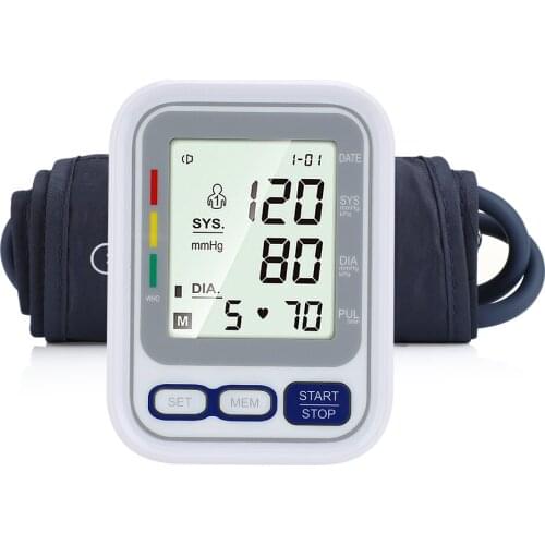 Automatic Upper Arm Blood Pressure Monitor Digital Heart Beat Rate Pulse Meter Kit Voice Tonometer Sphygmomanometers Pulsometer