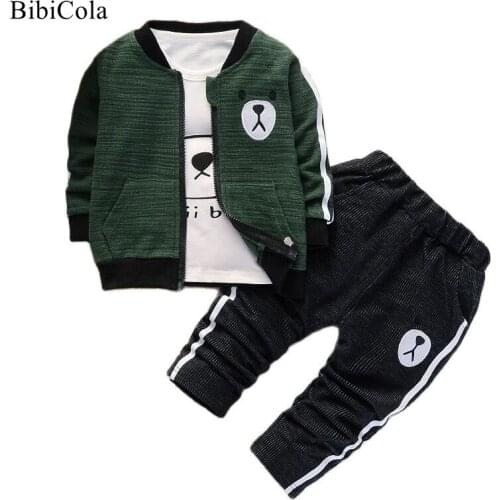 BibiCola Children Clothing Set Spring Boys Sports Suits Stripe Tops+Pants Kids Boys Clothes Sets Toddler Children Tracksuits
