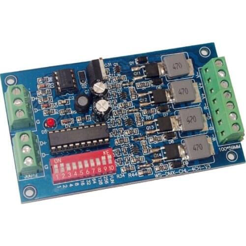DC5-24V 4CH 1A 1.1A 1.3A 1.5A constant current LED DMX512 Decoder 12V CC 4 channels DMX Controller For RGBW RGB Lamp Lighting