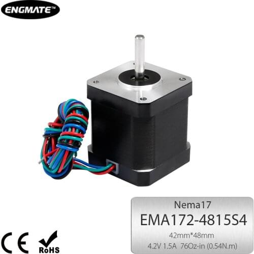 ENGMATE Nema 17 Stepper Motor 76Oz-In 2-Phase 1.5A EMA172-4815S4 for CNC Mill Router Cutter