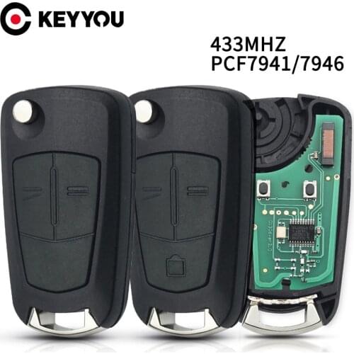 KEYYOU 2Buttons Remote Control Key PCF7941 For Opel/Vauxhall Astra H 2004-2009 Zafira B 2005-2013 PCF7946 For Vectra C 2002-2008