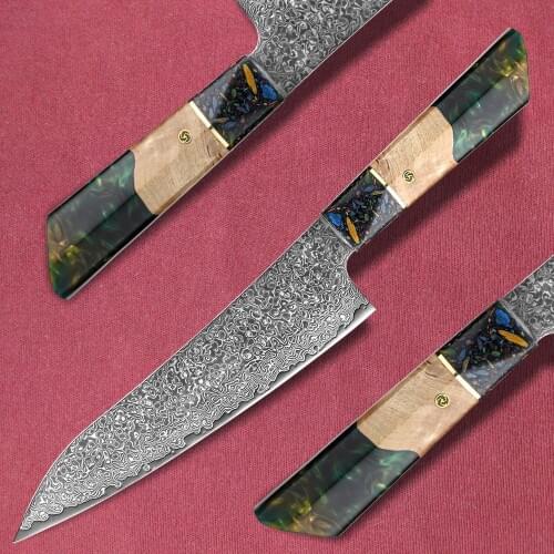 Chef Kitchen Knives 8.6 Inch Japanese VG10 67 Layers Damascus Stainless Steel Cooking Slicing Sushi Sashimi Tools Gift Box NEW