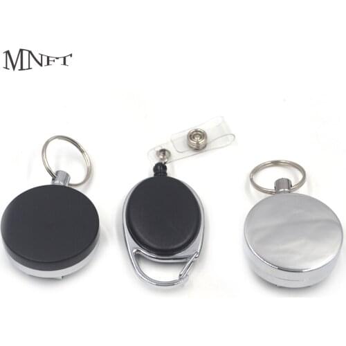 MNFT 2Pcs Fly Fishing Zinger Retractor Retractable Key Chain Reel for Badge Holder Fishing Gear Tackle Accessories
