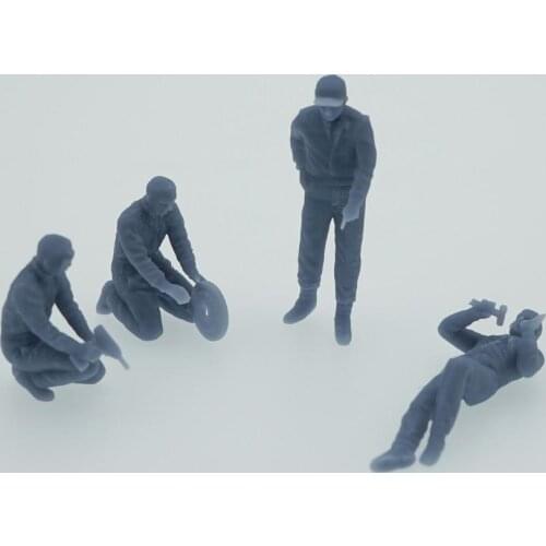 Outland Models Rally Racing Car Maintenance Crew Mechanic Set Scale 1:64