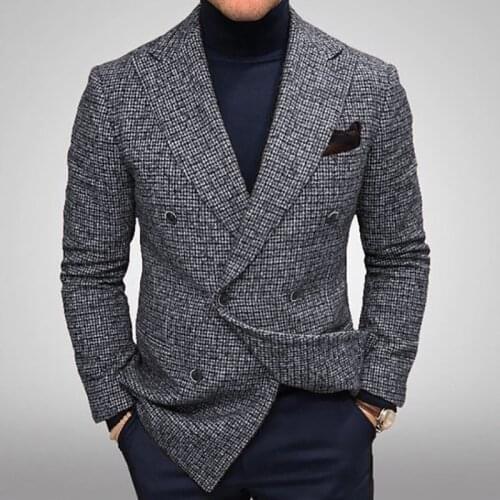 Fashion Men Blazers Mens New Plaid Business Casual Coat Blazer for Men Spring and Autumn Men Blazer Slim Fit Mens Formal Jacket