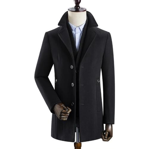 Mens Wool Winter Coats Jackets 2020 New Arrival Winter High Quality Wool Thicked Trench Coat Men,mens Wool Thicked Jackets
