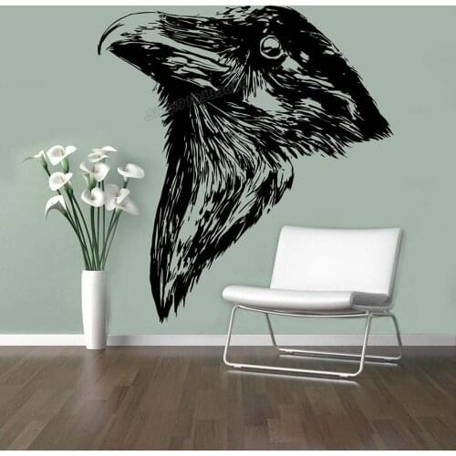 Crows head Wall Decals Raven Crow Corbie Wings Birds Wall Sticker Vinyl Decal Removable Home Room Decoration Wallpaper B171
