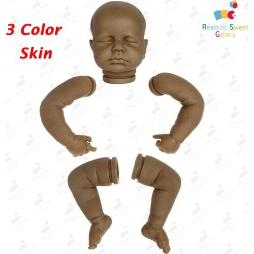 RSG 20 Inches 3 Color Unpainted Unfinished Doll Parts Bebe Reborn Doll Lifelike Newborn Reborn Baby Vinyl DIY Blank Doll Kit