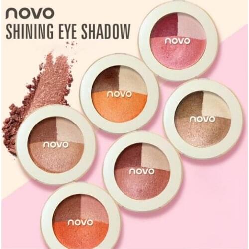 NOVO Brand Shimmer Eyeshadow Makeup Baking Long Lating 3 Color Eye Shadow Palette Waterproof Dry Wet Amphibious Cosmetic