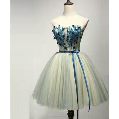 Off-shoulder Cocktail Dresses Robe Flowers elegant party 2019 Short Vestidos Homecoming Dress